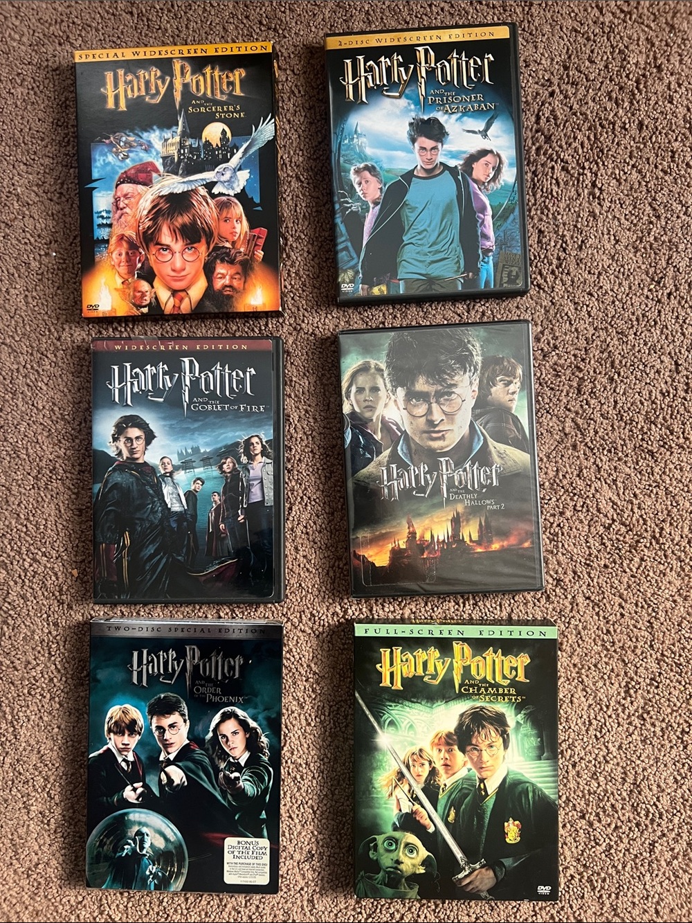 Harry Potter Movie DVD Set - Assorted Black and Multicolor Covers 9 DVDs